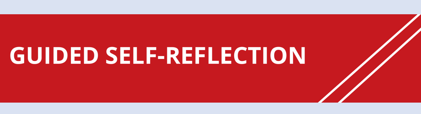 Screenshot of handout titled, "Guided Self-Reflection"