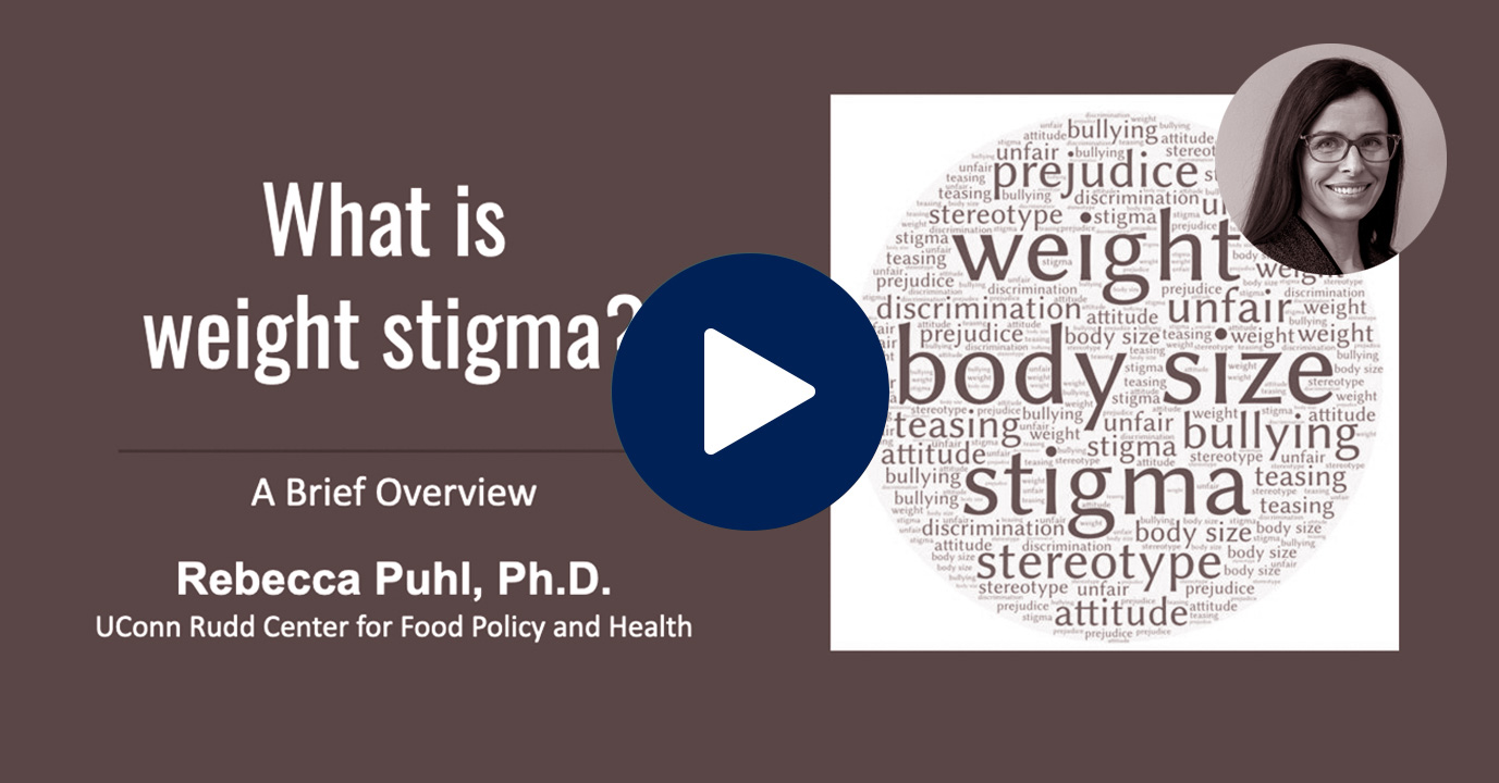Video presentation by Rebecca Puhl titled What Is Weight Stigma